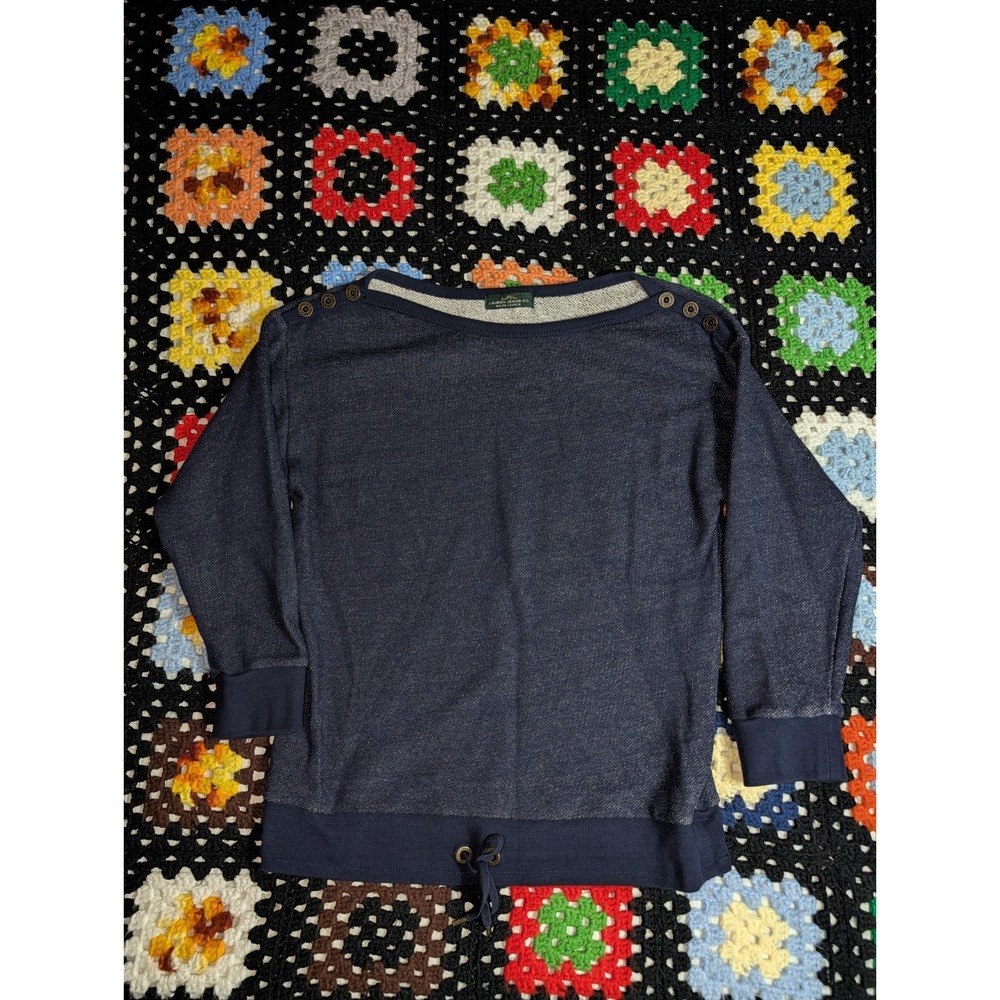 Lauren Ralph Lauren Blue Shirt 3/4 Sleeve Pullover‎ Top Size Small Boat Neck